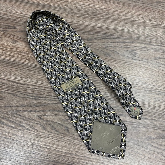 Robert Talbott White, Gold & Black Check Tie - Picture 2 of 4